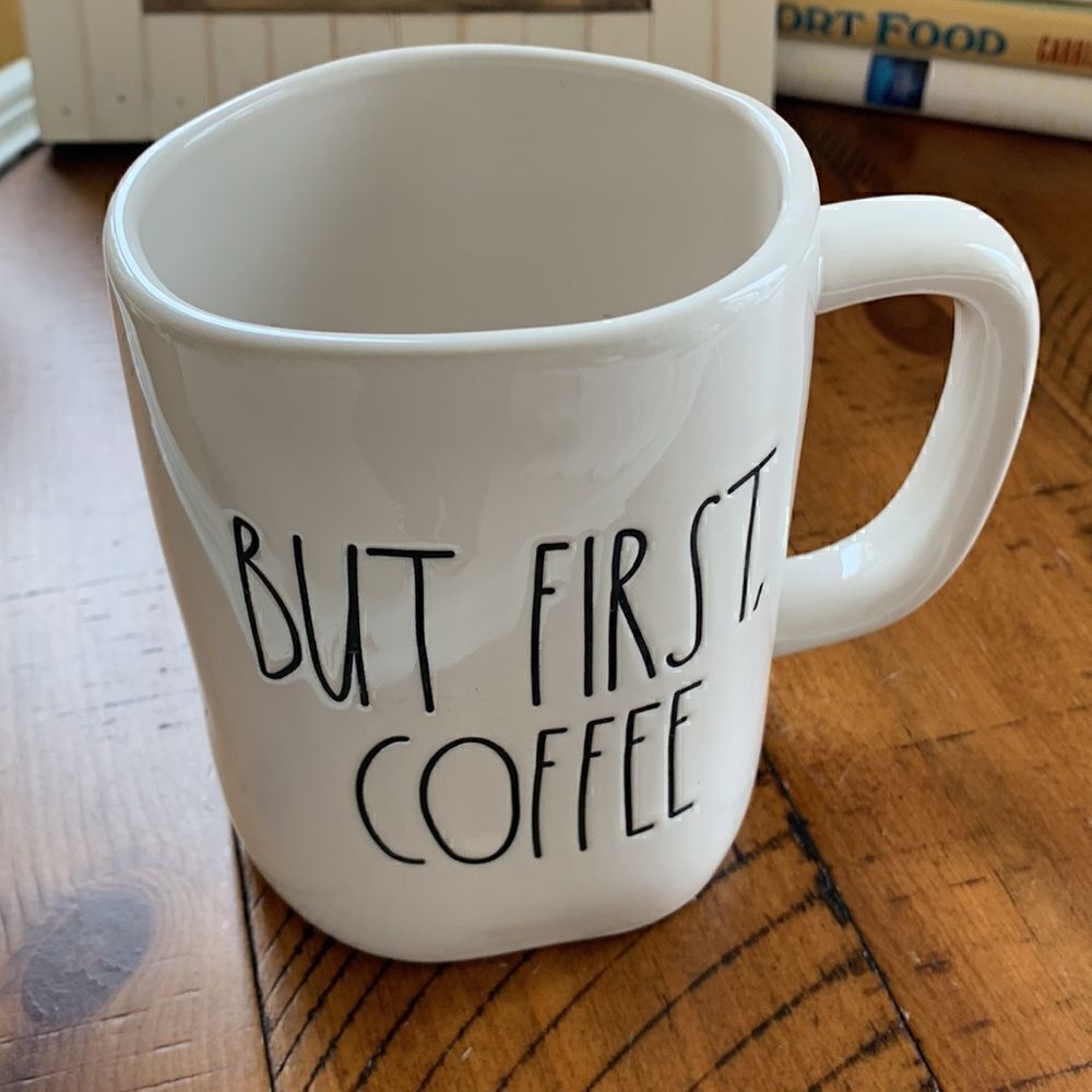 ‎Rae Dunn BUT FIRST COFFEE White mug